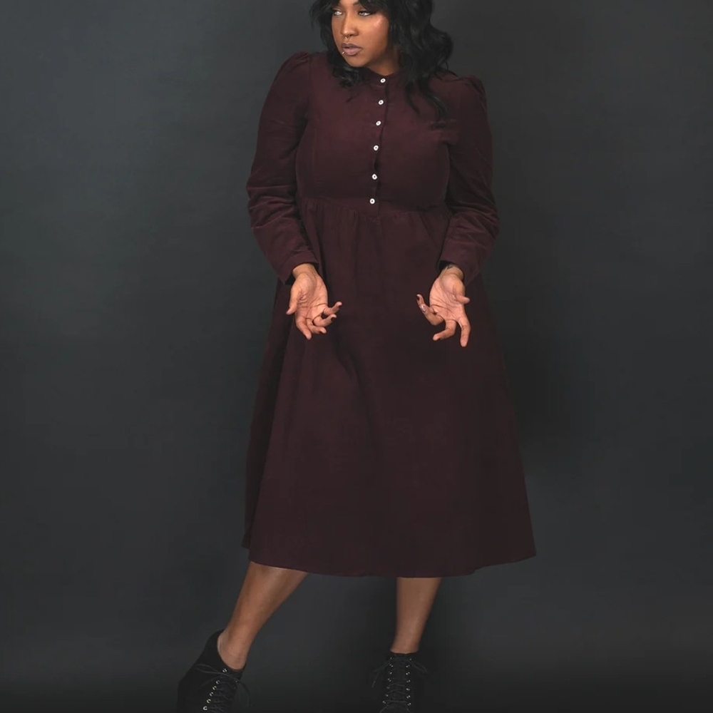 Alt Long Sleeve Burgundy Dress